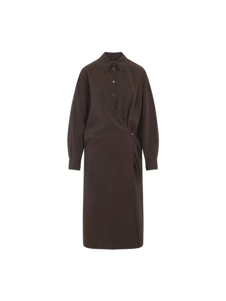 Sukienka koszulowa Lemaire elegancka brązowa
