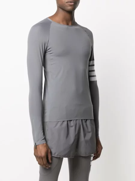 Lekki koszulka Thom Browne w paski szara