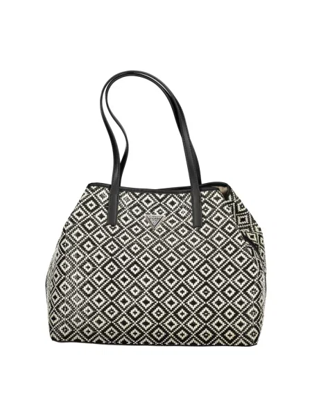 Lniana wielobarwność torebka Guess czarna