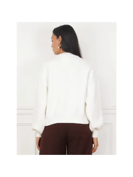 Pulover La Modeuse alb