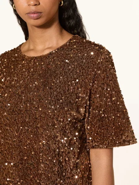 Van Laack Tričko Nickishirt Vl-Jorina-Xx S Flitry hnědá
