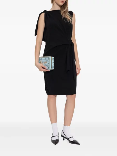 Rochie mini Moschino fără mâneci tricotate de costum negru