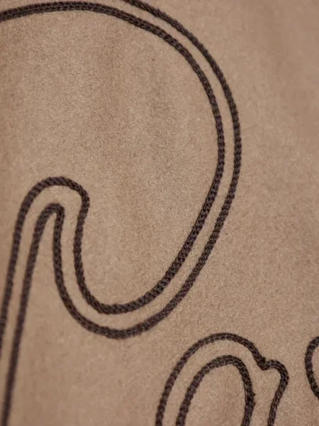 Geanta de piele Kenzo cu broderie maro