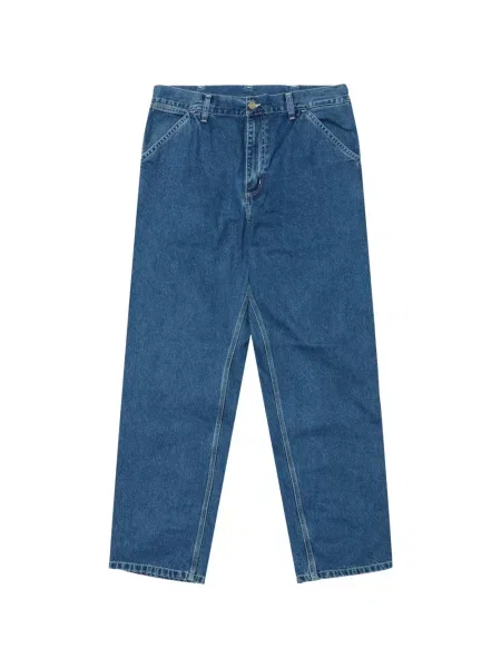 Jeansy straight leg Carhartt Wip niebieskie