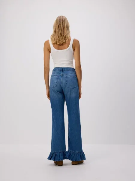 Reserved Джинси з воланами синій