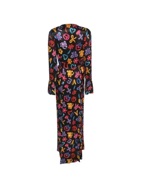 Raštuotas maxi suknele Love Moschino satininis juoda
