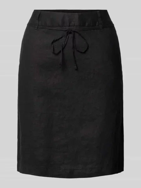 Spódnica mini z czystego lnu model Rinea' Opus czarna