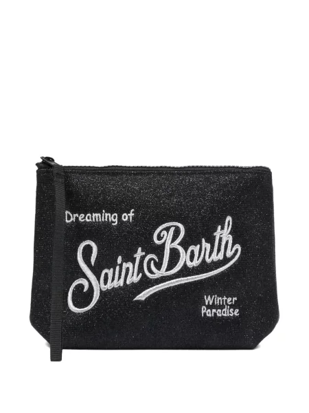 Geantă plic Mc2 Saint Barth cu broderie negru