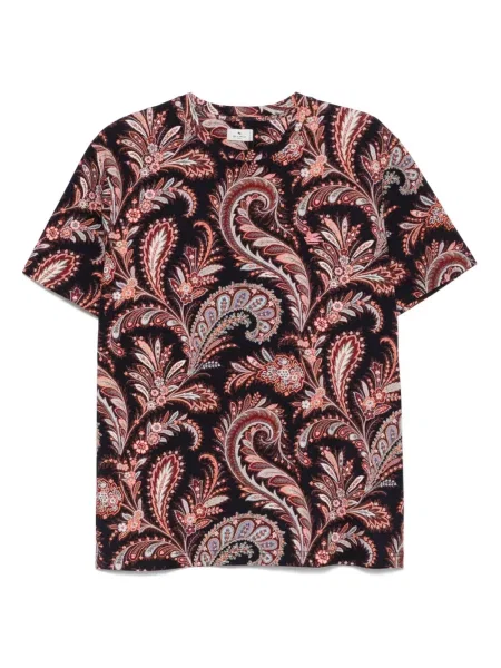 Tricou Etro cu imagine cu model paisley albastru