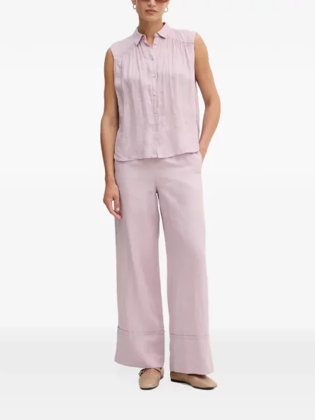 Pantaloni palazzo Benetton cu cordon roz