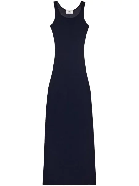 Rochie maxi Ami Paris fără mâneci din jerseu de costum negru