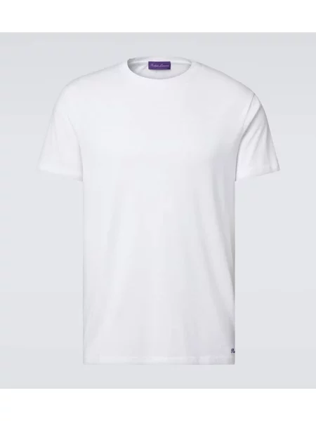 Tricou Ralph Lauren Purple Label din jerseu alb