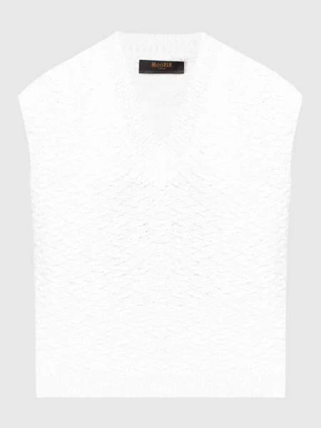 Жилет HATTIE-COB з фактурний візерунком Moorer білий