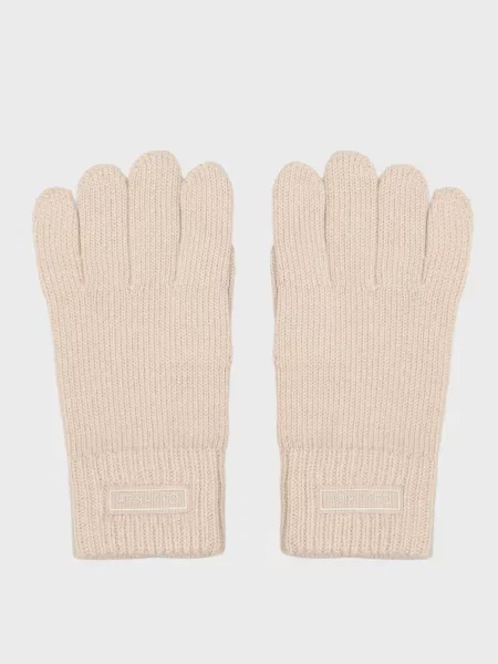 Вовняні рукавички Calvin Klein бежеві