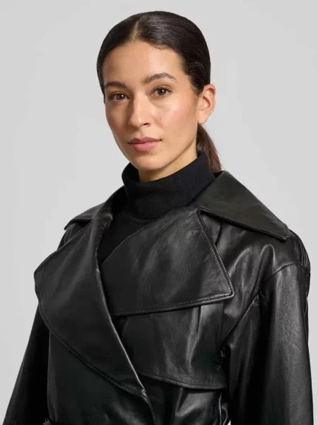 HUGO kurtka skórzana Lanitte czarna