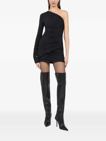 Rochie mini Roberto Cavalli cu volane cu un umăr gol negru