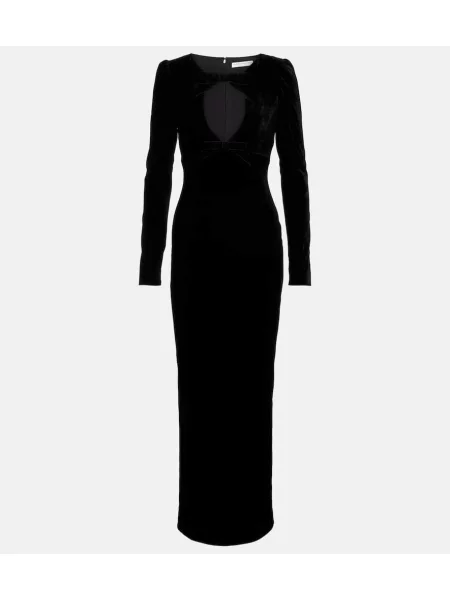 Rochie Alessandra Rich cu funde de catifea negru