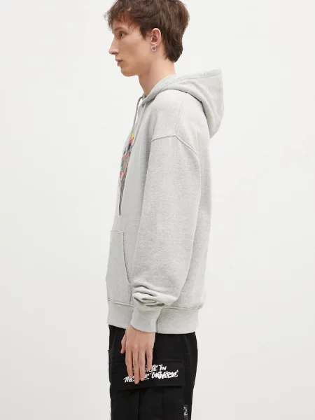 Кофта ICECREAM Cone Man Popover Hood з капюшоном з принтом сірий