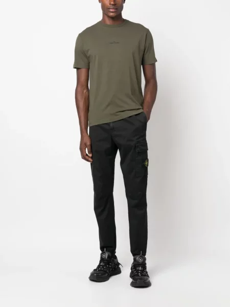 Siaurėjantys cargo stiliaus kelnės Stone Island akmenys juoda