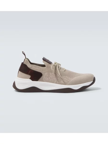 Sneakerși Berluti din piele bej