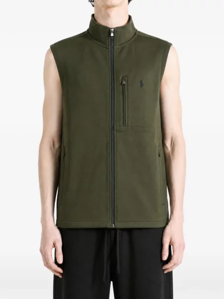 Geacă Polo Ralph Lauren cu broderie din fleece negru