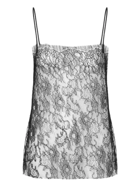 Top Alberta Ferretti din dantelă negru