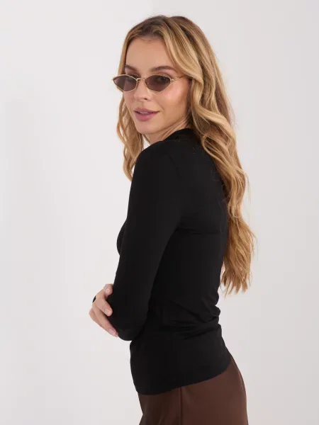 Enobarvna bluza Calimera črna