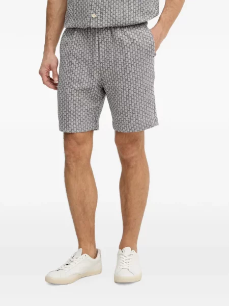 Pantaloni scurți Mos Mosh cu imprimeu geometric albastru