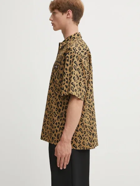Πουκάμισο Wacko Maria DICKIES / WORK SHIRT ανδρικό καφέ