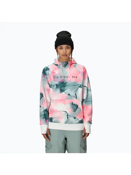 Дамски суитшърт за сноуборд Bonded Fleece Pullover Hoody geranium pink ink розово