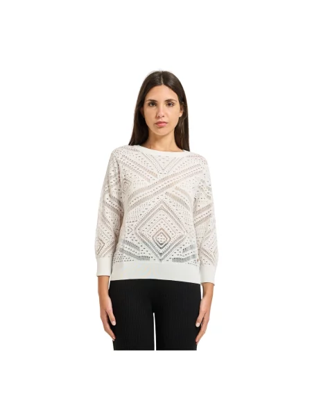 Sweter Yes Zee ażurowy biały