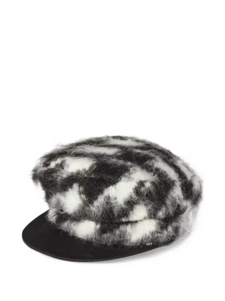 Kapa Perfect Moment od alpake s houndstooth uzorkom crna