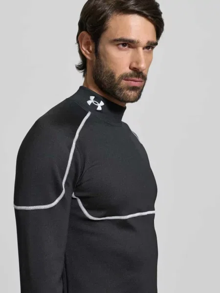 Under Armour longsleeve treningowy Cold Weather Grid gładki czarny