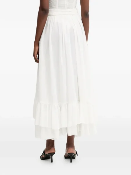 Fusta maxi Bardot alb