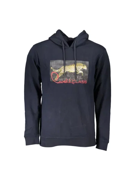 Bluza z kapturem Cavalli Class z kapturem niebieska