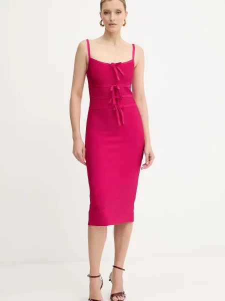 Obleka Herve Leger Alicia roza