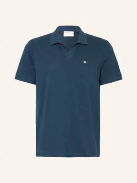 Calvin Klein Jeans Piqué Polokošile Classic Fit tmavě modrá