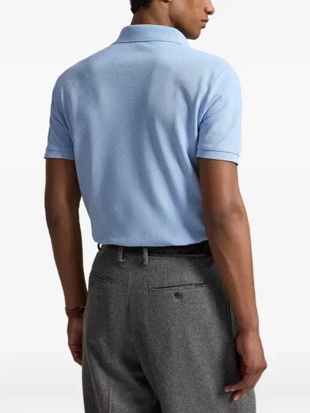 Hálós kockás pólóing Polo Ralph Lauren nyomtatás fekete