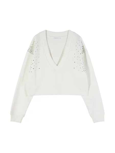 Bluza z kapturem Patrizia Pepe z kapturem biała