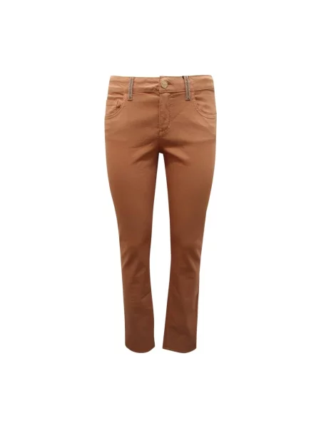 Spodnie Blugirl z kryształkami brązowe