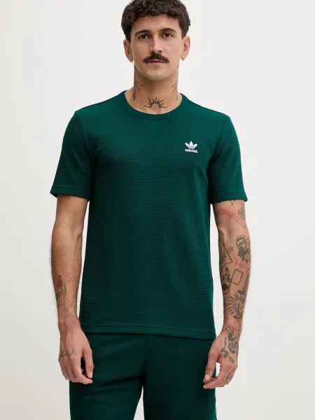 Тениска adidas Originals Trefoil Essentials с апликация зелено