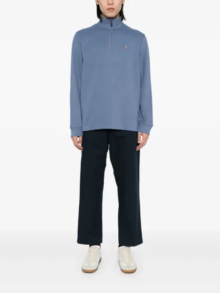 Pulover Polo Ralph Lauren cu mâneci lungi lung albastru