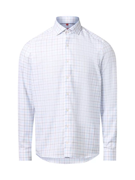 Finshley & Harding Koszula non-iron Mężczyźni Slim Fit biały|niebieski|czerwony w kratkę 38 biała