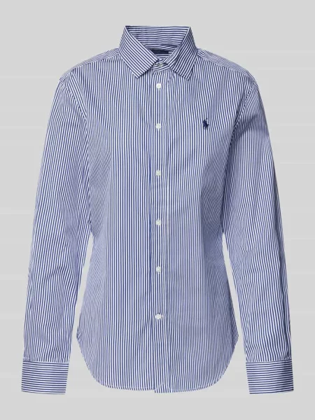 Ralph Lauren Bluzki i koszule Kobieta Wielobarwność XL Pasiasta Koszula Regular z Bawełny Polo Ralph Lauren niebieska