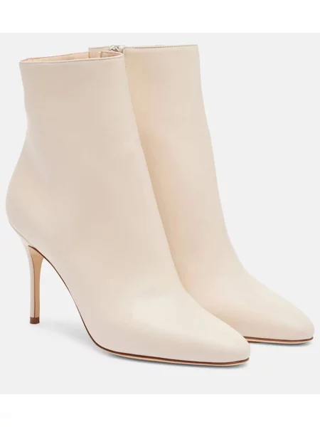 Cizme scurte Manolo Blahnik din piele alb