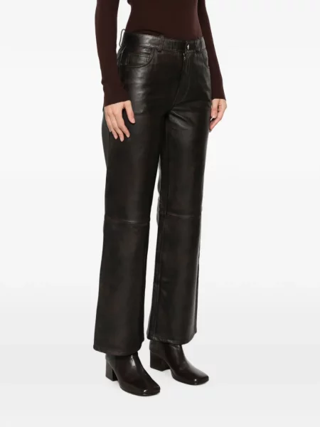 Pantaloni Maje din piele maro