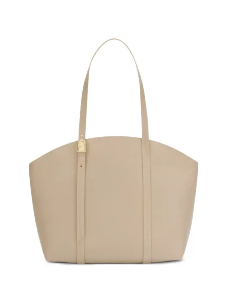 Geantă shopper Furla din piele maro