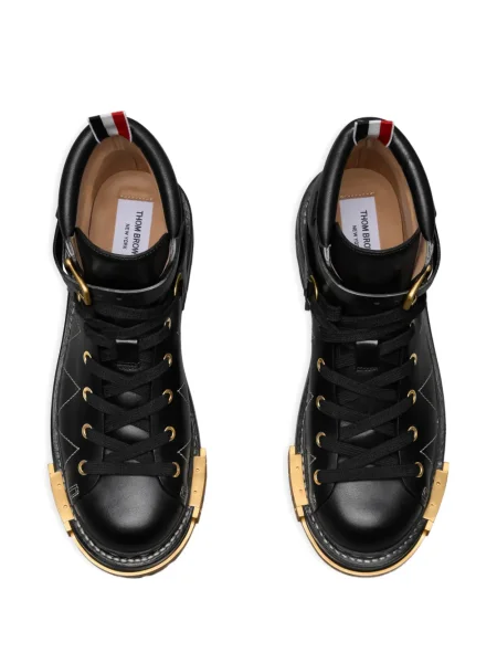 Botine Thom Browne din piele cu cataramă negru