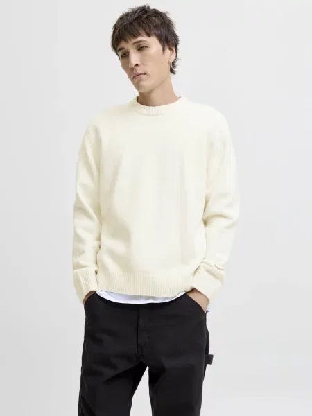 Jack & Jones sweter z dzianiny Mężczyźni S biały