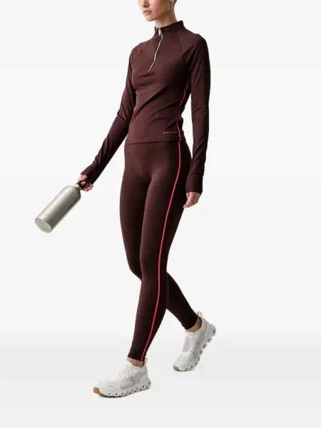 Leggings P.e Nation cu dungi cu imagine maro